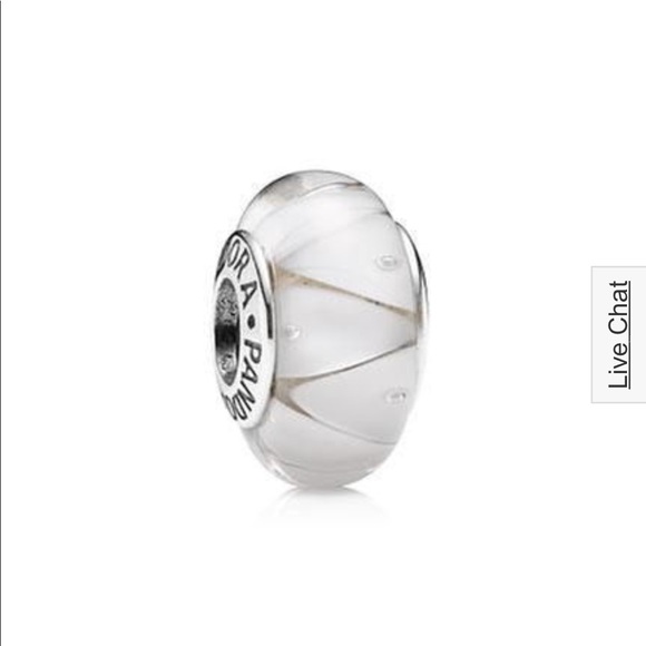 Pandora Jewelry Pandora White Murano Looking Glass Charm Poshmark